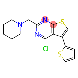 Thieno[2,3-d]pyrimidine, 4-chloro-2-(1-piperidinylmethyl)-5-(2-thienyl)-