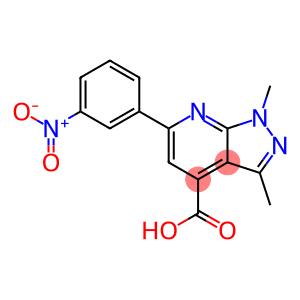 1,3-二甲基-6-(3-硝基苯基)-1H-吡唑并[3,4-B]吡啶-4-羧酸