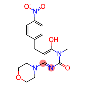 2(1H)-Pyrimidinone, 6-hydroxy-1-methyl-4-(4-morpholinyl)-5-[(4-nitrophenyl)methyl]-