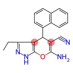 6-amino-3-ethyl-4-(1-naphthyl)-1,4-dihydropyrano[2,3-c]pyrazole-5-carbonitrile