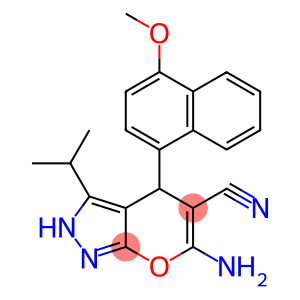 6-amino-3-isopropyl-4-(4-methoxy-1-naphthyl)-2,4-dihydropyrano[2,3-c]pyrazole-5-carbonitrile