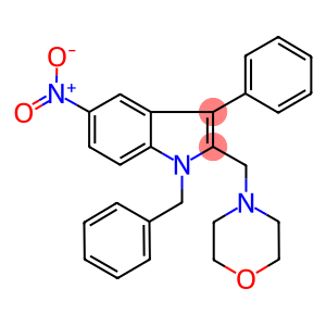 1-benzyl-5-nitro-2-(4-morpholinylmethyl)-3-phenyl-1H-indole