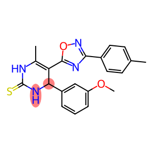 4-(3-Methoxyphenyl)-6-methyl-5-[3-(4-methylphenyl)-1,2,4-oxadiazol-5-yl]-3,4-dihydropyrimidine-2(1H)-thione