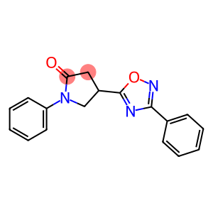 1-phenyl-4-(3-phenyl-1,2,4-oxadiazol-5-yl)pyrrolidin-2-one