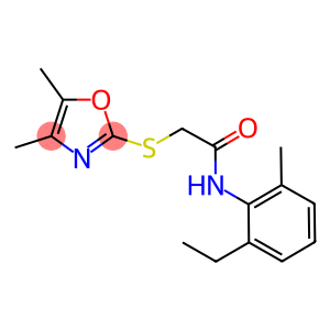 2-[(4,5-dimethyl-1,3-oxazol-2-yl)sulfanyl]-N-(2-ethyl-6-methylphenyl)acetamide