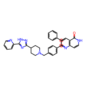 3-Phenyl-2-[4-[[4-[5-(2-pyridinyl)-1H-1,2,4-triazol-3-yl]-1-piperidinyl]methyl]phenyl]-1,6-Naphthyridin-5(6H)-one