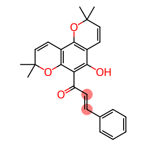 (E)-1-(5-Hydroxy-2,2,8,8-tetramethyl-2H,8H-benzo[1,2-b:3,4-b']dipyran-6-yl)-3-phenyl-2-propen-1-one