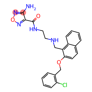 4-amino-N-{2-[({2-[(2-chlorobenzyl)oxy]-1-naphthyl}methyl)amino]ethyl}-1,2,5-oxadiazole-3-carboxamide