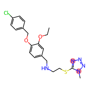 N-{4-[(4-chlorobenzyl)oxy]-3-ethoxybenzyl}-N-{2-[(1-methyl-1H-tetraazol-5-yl)sulfanyl]ethyl}amine