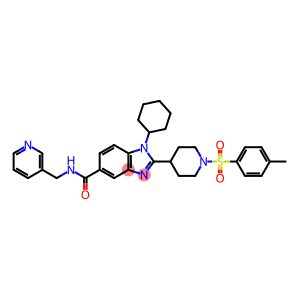 1-环己基-N-(吡啶-3-基甲基)-2-(1-对甲苯基哌啶-4-基)-1H-苯并[D]咪唑-5-甲酰胺
