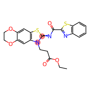 [1,4]Dioxino[2,3-f]benzothiazole-3(2H)-propanoic acid, 2-[(2-benzothiazolylcarbonyl)imino]-6,7-dihydro-, ethyl ester