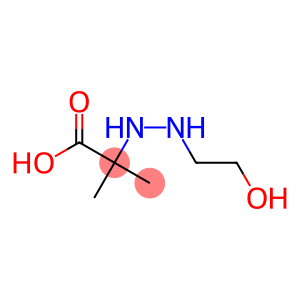 Propionic acid, 2-[2-(2-hydroxyethyl)hydrazino]-2-methyl- (7CI)