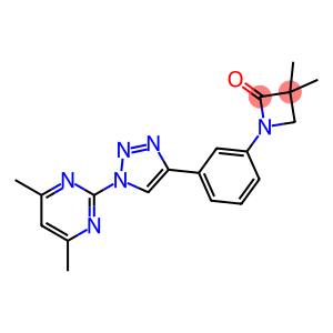 1-(3-[1-(4,6-DIMETHYL-2-PYRIMIDINYL)-1H-1,2,3-TRIAZOL-4-YL]PHENYL)-3,3-DIMETHYL-2-AZETANONE