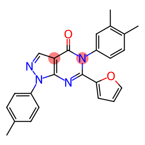 5-(3,4-dimethylphenyl)-6-(2-furyl)-1-(4-methylphenyl)-1,5-dihydro-4H-pyrazolo[3,4-d]pyrimidin-4-one