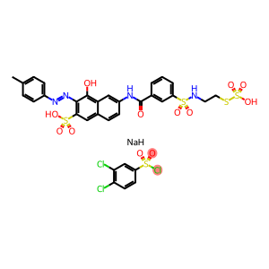 Benzenesulfonic acid, 2,2-(1,2-ethenediyl)bis[5-(4-aminophenyl) sulfonyl] amino]-, disodium salt, reaction prod. with 3,4-dichlorobenzenesulfonyl chloride