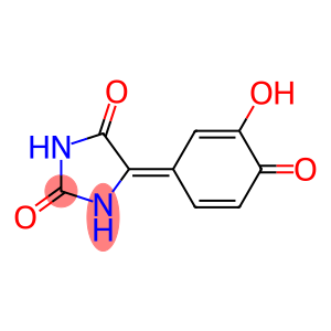 Hydantoin, 5-(3-hydroxy-4-oxo-2,5-cyclohexadien-1-ylidene)- (7CI)