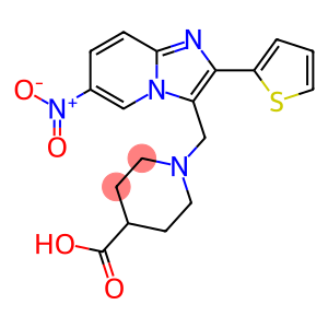 1-(6-NITRO-2-THIOPHEN-2-YL-IMIDAZO[1,2-A]PYRIDIN-3-YLMETHYL)-PIPERIDINE-4-CARBOXYLIC ACID