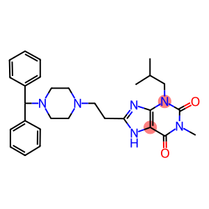 8-[2-[4-(Diphenylmethyl)-1-piperazinyl]ethyl]-3,7-dihydro-1-methyl-3-(2-methylpropyl)-1H-purine-2,6-dione
