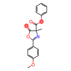 4-Oxazolecarboxylic  acid,  4,5-dihydro-2-(4-methoxyphenyl)-4-methyl-5-oxo-,  phenyl  ester