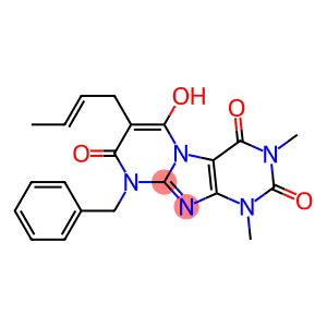 Pyrimido[2,1-f]purine-2,4,8(1H,3H,9H)-trione,  7-(2-butenyl)-6-hydroxy-1,3-dimethyl-9-(phenylmethyl)-  (9CI)