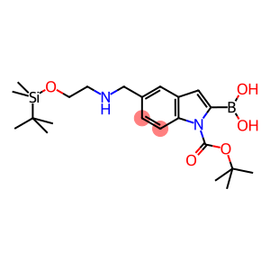 1H-Indole-1-carboxylic acid, 2-borono-5-[[[2-[[(1,1-dimethylethyl)dimethylsilyl]oxy]ethyl]amino]methyl]-, 1-(1,1-dimethylethyl) ester