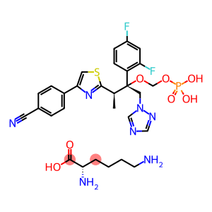 L-Lysine, compd. with 4-[2-[(1R,2R)-2-(2,4-difluorophenyl)-1-methyl-2-[(phosphonooxy)methoxy]-3-(1H-1,2,4-triazol-1-yl)propyl]-4-thiazolyl]benzonitrile (1:1)