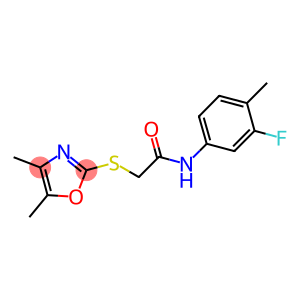 2-[(4,5-dimethyl-1,3-oxazol-2-yl)sulfanyl]-N-(3-fluoro-4-methylphenyl)acetamide