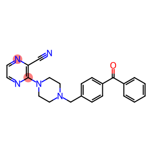 2-Pyrazinecarbonitrile, 3-[4-[(4-benzoylphenyl)methyl]-1-piperazinyl]-