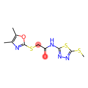 2-[(4,5-dimethyl-1,3-oxazol-2-yl)thio]-N-[5-(methylthio)-1,3,4-thiadiazol-2-yl]acetamide
