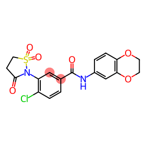 Benzamide, 4-chloro-N-(2,3-dihydro-1,4-benzodioxin-6-yl)-3-(1,1-dioxido-3-oxo-2-isothiazolidinyl)-