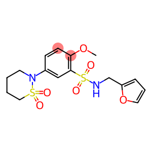 Benzenesulfonamide, N-(2-furanylmethyl)-2-methoxy-5-(tetrahydro-1,1-dioxido-2H-1,2-thiazin-2-yl)-