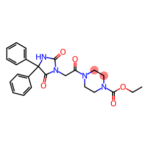 1-Piperazinecarboxylic acid, 4-[2-(2,5-dioxo-4,4-diphenyl-1-imidazolidinyl)acetyl]-, ethyl ester