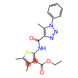 3-Thiophenecarboxylic acid, 4,5-dimethyl-2-[[(5-methyl-1-phenyl-1H-1,2,3-triazol-4-yl)carbonyl]amino]-, ethyl ester