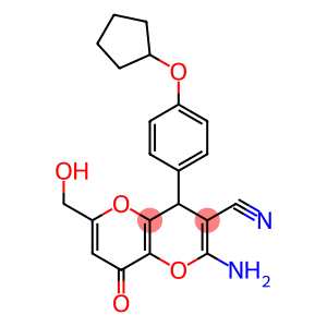 2-amino-4-[4-(cyclopentyloxy)phenyl]-6-(hydroxymethyl)-8-oxo-4,8-dihydropyrano[3,2-b]pyran-3-carbonitrile