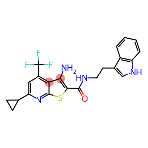 3-amino-6-cyclopropyl-N-[2-(1H-indol-3-yl)ethyl]-4-(trifluoromethyl)thieno[2,3-b]pyridine-2-carboxamide