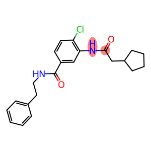 4-chloro-3-[(cyclopentylacetyl)amino]-N-(2-phenylethyl)benzamide