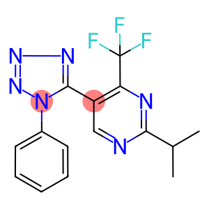 2-isopropyl-5-(1-phenyl-1H-tetraazol-5-yl)-4-(trifluoromethyl)pyrimidine