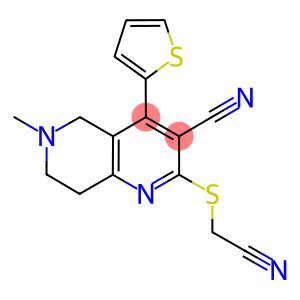 2-[(cyanomethyl)sulfanyl]-6-methyl-4-(2-thienyl)-5,6,7,8-tetrahydro[1,6]naphthyridine-3-carbonitrile