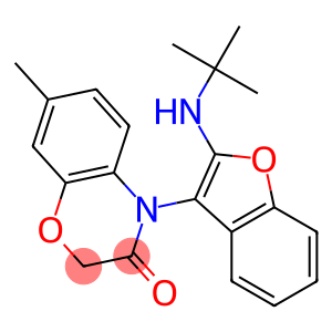 2H-1,4-Benzoxazin-3(4H)-one,  4-[2-[(1,1-dimethylethyl)amino]-3-benzofuranyl]-7-methyl-