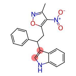 1H-Indole,  3-[2-(3-methyl-4-nitro-5-isoxazolyl)-1-phenylethyl]-