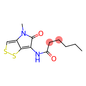 N-(4,5-Dihydro-4-methyl-5-oxo-1,2-dithiolo[4,3-b]pyrrol-6-yl)hexanamide