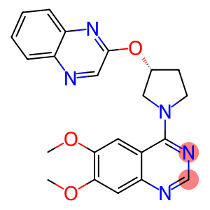 6,7-Dimethoxy-4-[(3R)-3-(2-quinoxalinyloxy)-1-pyrrolidinyl]quinazoline