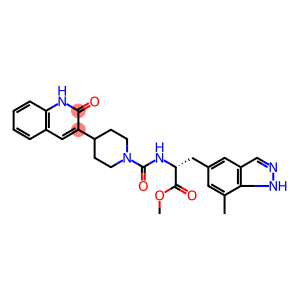 1H-Indazole-5-propanoic acid, α-[[[4-(1,2-dihydro-2-oxo-3-quinolinyl)-1-piperidinyl]carbonyl]amino]-7-methyl-, methyl ester, (αR)-