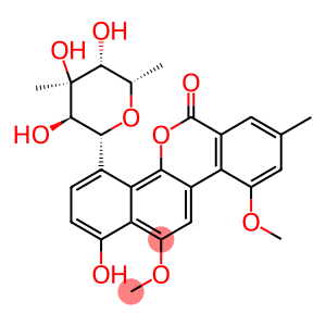 1-hydroxy-10,12-dimethoxy-8-methyl-4-[(2S,3S,4R,5S,6R)-3,4,5-trihydroxy-4,6-dimethyloxan-2-yl]naphtho[1,2-c]isochromen-6-one