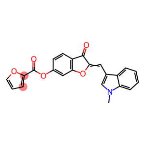 (2E)-2-[(1-methyl-1H-indol-3-yl)methylidene]-3-oxo-2,3-dihydro-1-benzofuran-6-yl furan-2-carboxylate