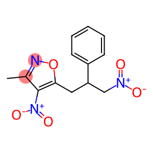 Isoxazole,  3-methyl-4-nitro-5-(3-nitro-2-phenylpropyl)-