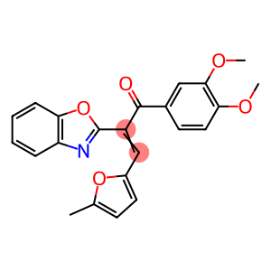 (2E)-2-(1,3-benzoxazol-2-yl)-1-(3,4-dimethoxyphenyl)-3-(5-methylfuran-2-yl)prop-2-en-1-one