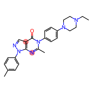 5-[4-(4-ethyl-1-piperazinyl)phenyl]-6-methyl-1-(4-methylphenyl)-1,5-dihydro-4H-pyrazolo[3,4-d]pyrimidin-4-one