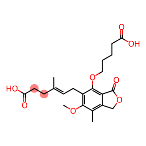 4-Hexenoic acid, 6-[4-(4-carboxybutoxy)-1,3-dihydro-6-methoxy-7-methyl-3-oxo-5-isobenzofuranyl]-4-methyl-, (4E)-