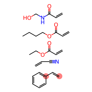 2-Propenoic acid, butyl ester, polymer with ethenylbenzene, ethyl 2-propenoate, N-(hydroxymethyl)-2-propenamide and 2-propenenitrile (9Ci)